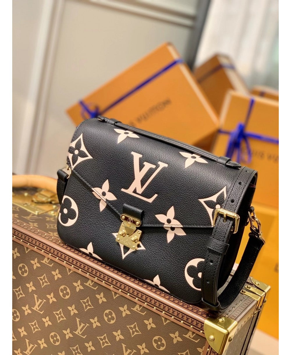 Louis Vuitton Pochette Métis in Pelle Monogram Empreinte - Nero/Beige